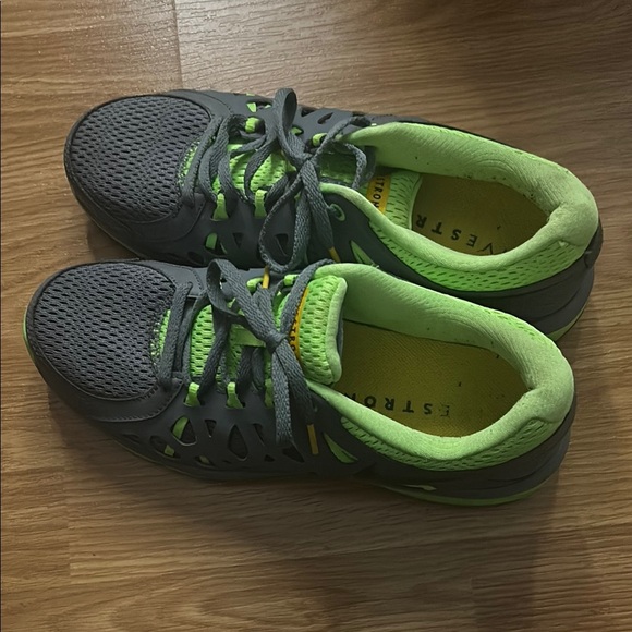 Gray and Neon Green Athletic Shoes - Picture 5 of 11